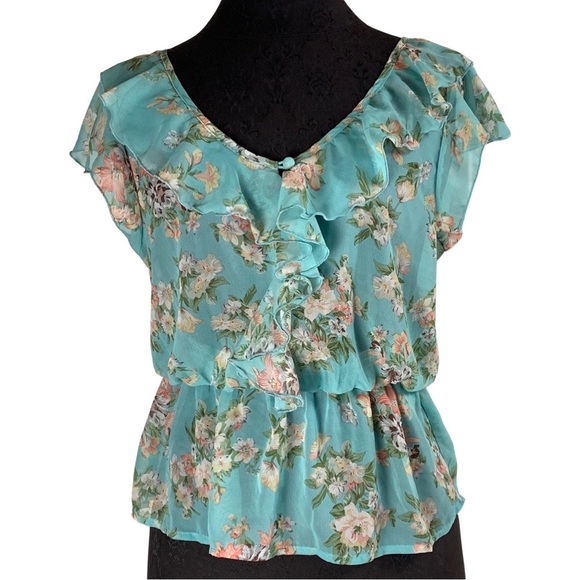 MIXAGE - Sheer Ruffled Top (M) - Picture 6 of 7